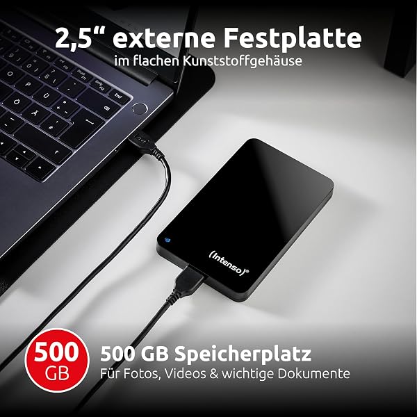 Intenso 6021530 500GB Memory Case USB 3.0 5400rpm 2.5 Inch External Hard Drive - Black - 2