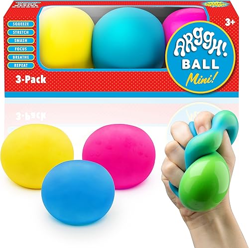 Power Your Fun Arggh - Mini bolas de estrés para adultos y niños paquete de 3 bolas blandas para el estrés con luz mediano resistentes y juguetes