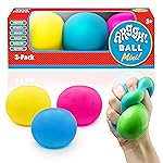 Power Your Fun Arggh Mini Stress Balls for Adults and Kids - 3pk Squishy Stress Balls, Color Changing Resistance Fidget Toys, Sensory Stress Relief Squeeze Toys Squishy Toy (Yellow, Pink, Blue)