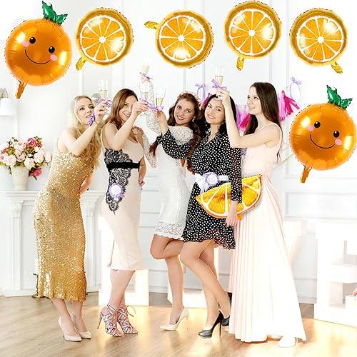 Miniatura 4 de 10 globos de aluminio de cítricos naranjas, globos de decoración de frutas de dibujos animados, decoraciones de globos naranjas, globos de baby
