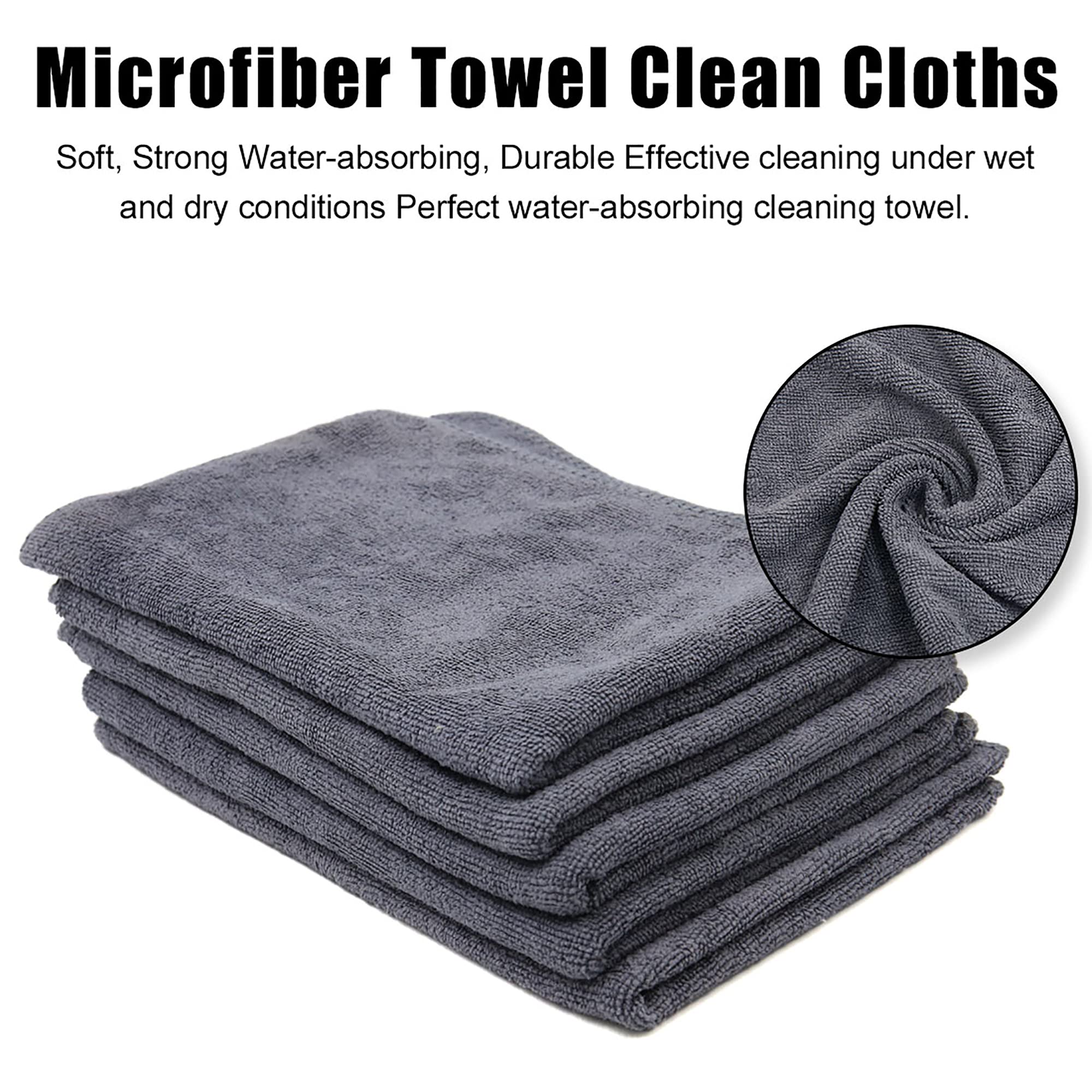 Lot De 5 Serviettes Microfibre - 65x33cm Pour Lavage Auto Et Ménage