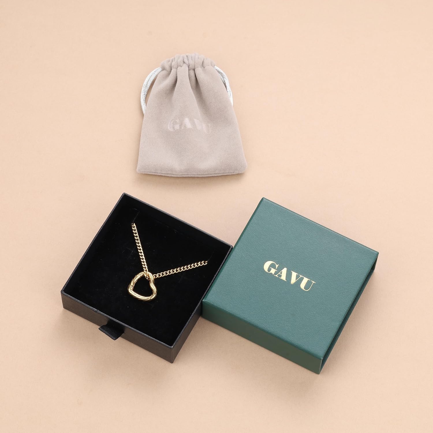 GAVU Stainless Steel Ring Holder Necklace for Women, Women’s Heart Pendant Ring Keeper Necklace 16"/18"/20"