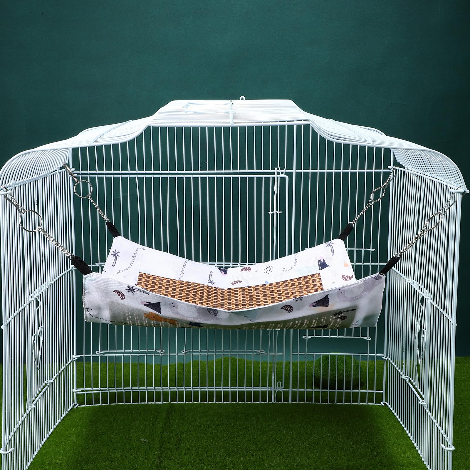 POPETPOP Hamaca Colgante para Hámster Y Mascotas Pequeñas Cama Y Transpirable con Diseño De Dibujos Animados Fácil De Colgar Y Lavable para Chinchillas Y Ardillas