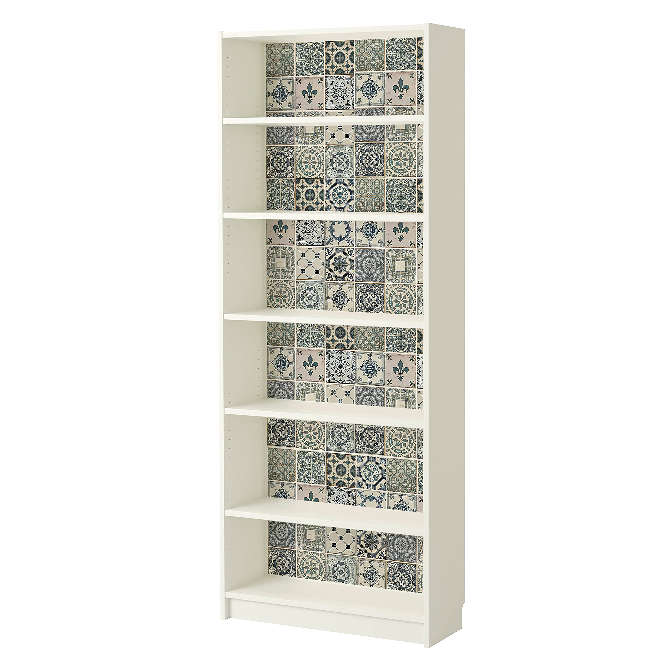 WALPLUS Vintage Blue Tiles Wall Stickers, Vinyl, Multi-Colour, 7.6 x 63.5 x 3 cm