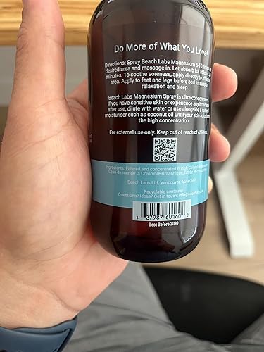 Miniatura 8 de Spray de magnesio (paquete de 2)  procedente del océano y 100% fabricado en Canadá  Spray de magnesio para pies y cuerpo  Agua de mar concentrada