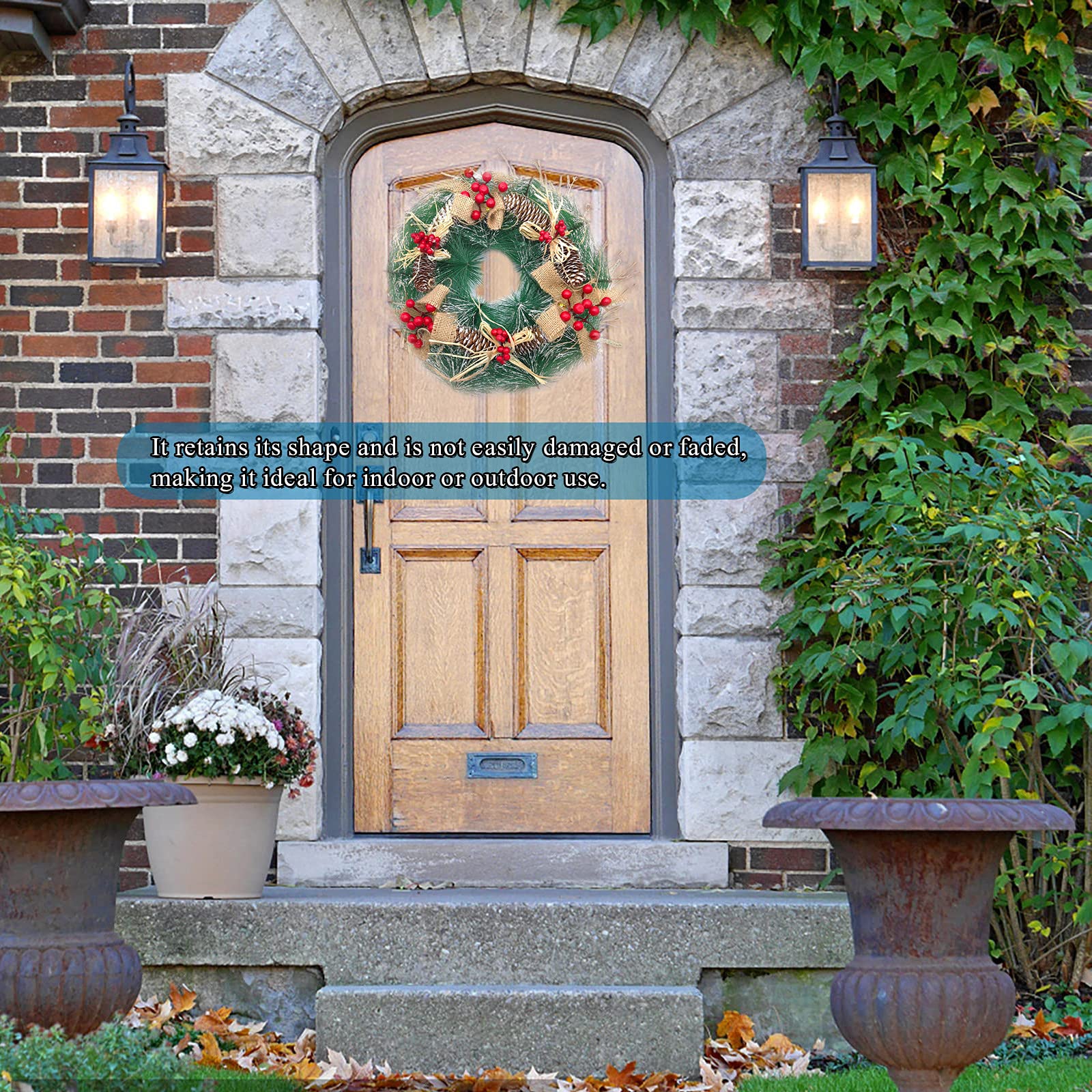 Ghirlanda Natalizia, Decorazione Natalizia In Rattan Da 500 Cm Con Luci A LED Per Casa, Giardino, Scale, Camino, Porta Con Decorazioni | Leroy Merlin