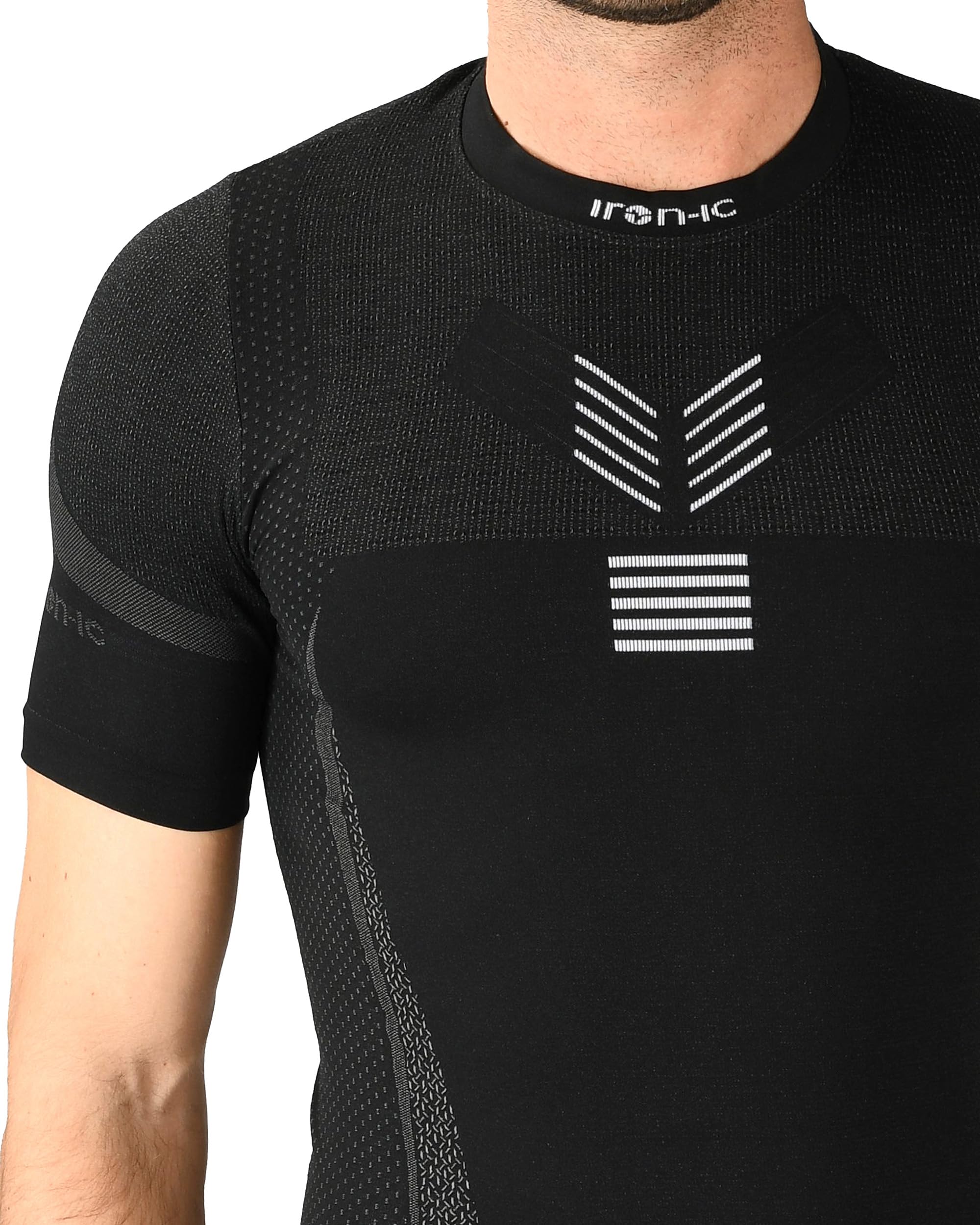 Iron-ic, Camiseta de hombre técnica Baselayer Performance – Camiseta de manga corta para esquí, snowboard, senderismo, running, crossfit