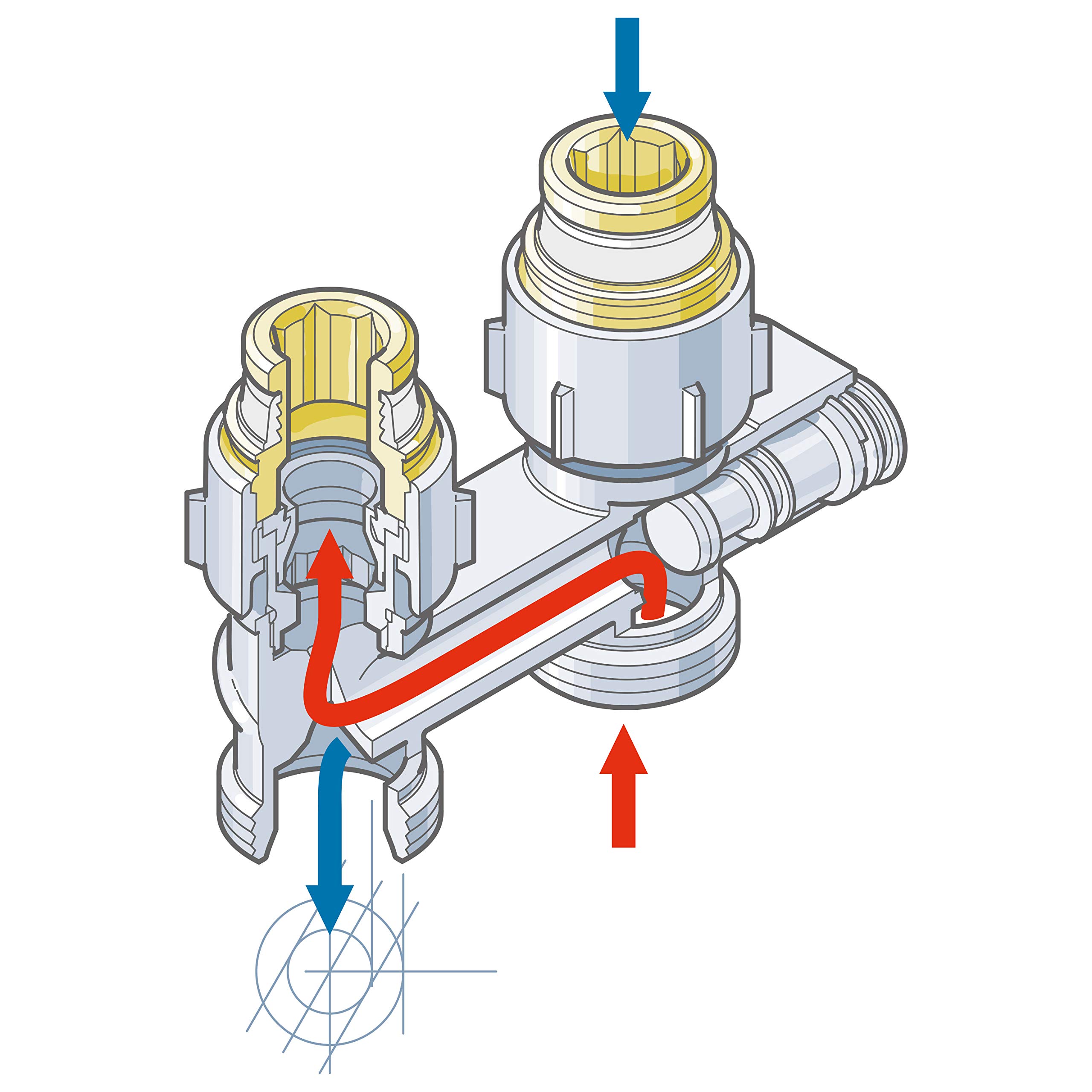 Simplex US D1/50 Módulo de inversión con conexiones roscadas rectas para radiador con válvulas integradas - F10076