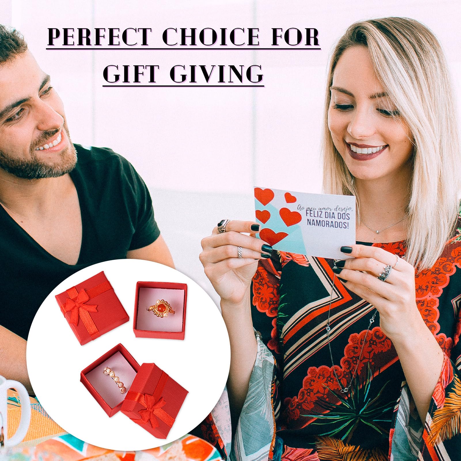 Cheriswelry 12 Pack Cardboard Rings Boxes with Sponge Inside Square Rings Boxe with Bowknot for Proposal Engagement Wedding Anniversary Red - Image 4