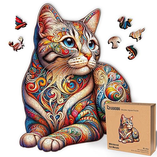 LEOGOR Wooden Puzzles for Adults 500 Piece (16.8 x 21.9