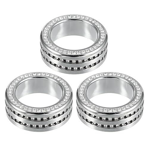 Cubierta de perilla para interruptor de aire acondicionado y control de clima, para Honda Civic 2022-2023, tono plateado (juego de 3)