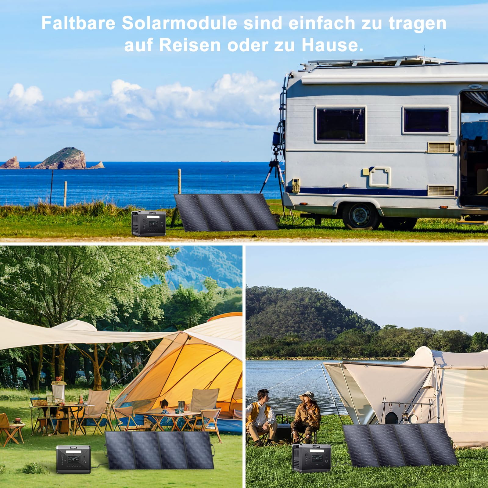 Solarplay - Pannello solare da 400 W, 12 V-48 V, pieghevole, per generatori solari portatili, modulo fotovoltaico per sistema indipendente dalla rete, per giardino/balcone/camper