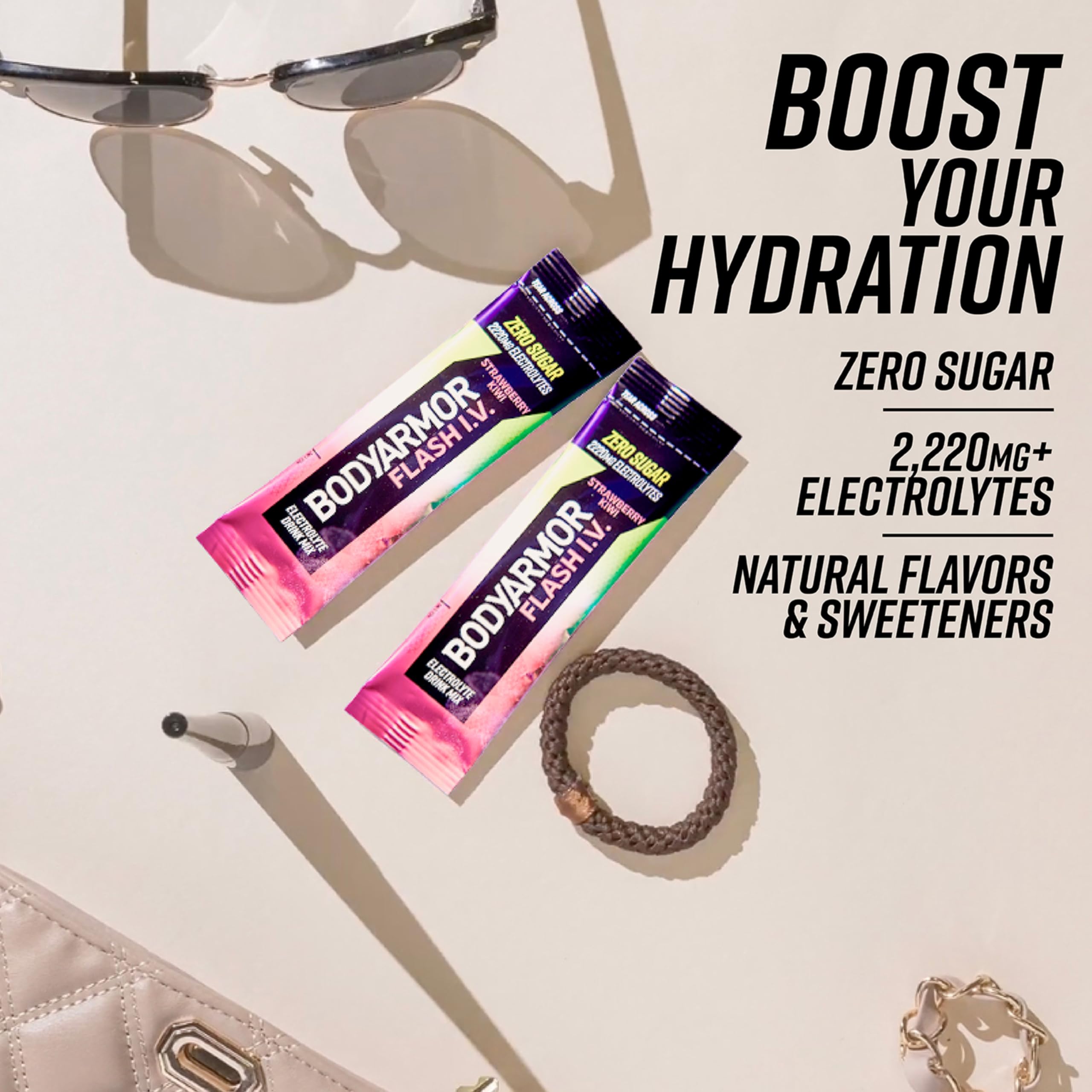 BODYARMOR Flash IV Zero Sugar Electrolyte Mix, Strawberry Kiwi, 15 Ct — Amazon image 4