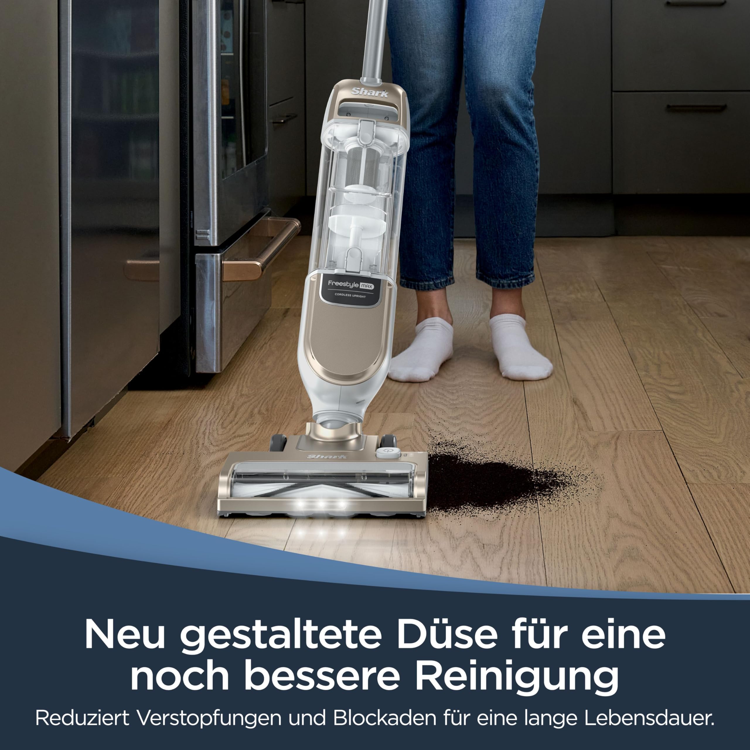 Shark Freestyle Max Akku-Staubsauger, Multi-Oberflächenreinigung, kabellos, leicht, einfache Entleerung, einfaches Verstauen, einfache Wartung, LED-Scheinwerfer