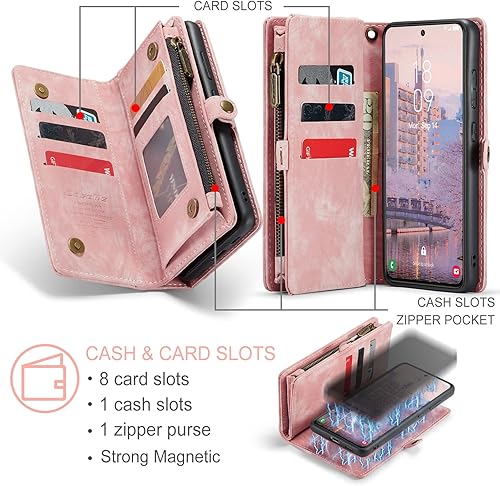 Miniatura 94 de SZHAIYU 2 in 1 Detachable for Samsung Galaxy S23 Ultra Wallet Case with Card Holder, Retro Premium Flip Leather Cover Magnetic Zipper Pocket Phone