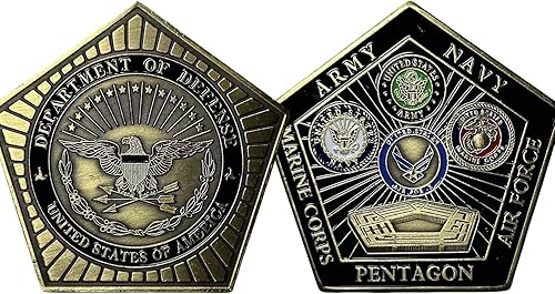 Miniatura 4 de Moneda de desafío militar del Pentágono Regalo conmemorativo del Departamento de Defensa para coleccionista del Ejército, Marina, Fuerza Aérea,
