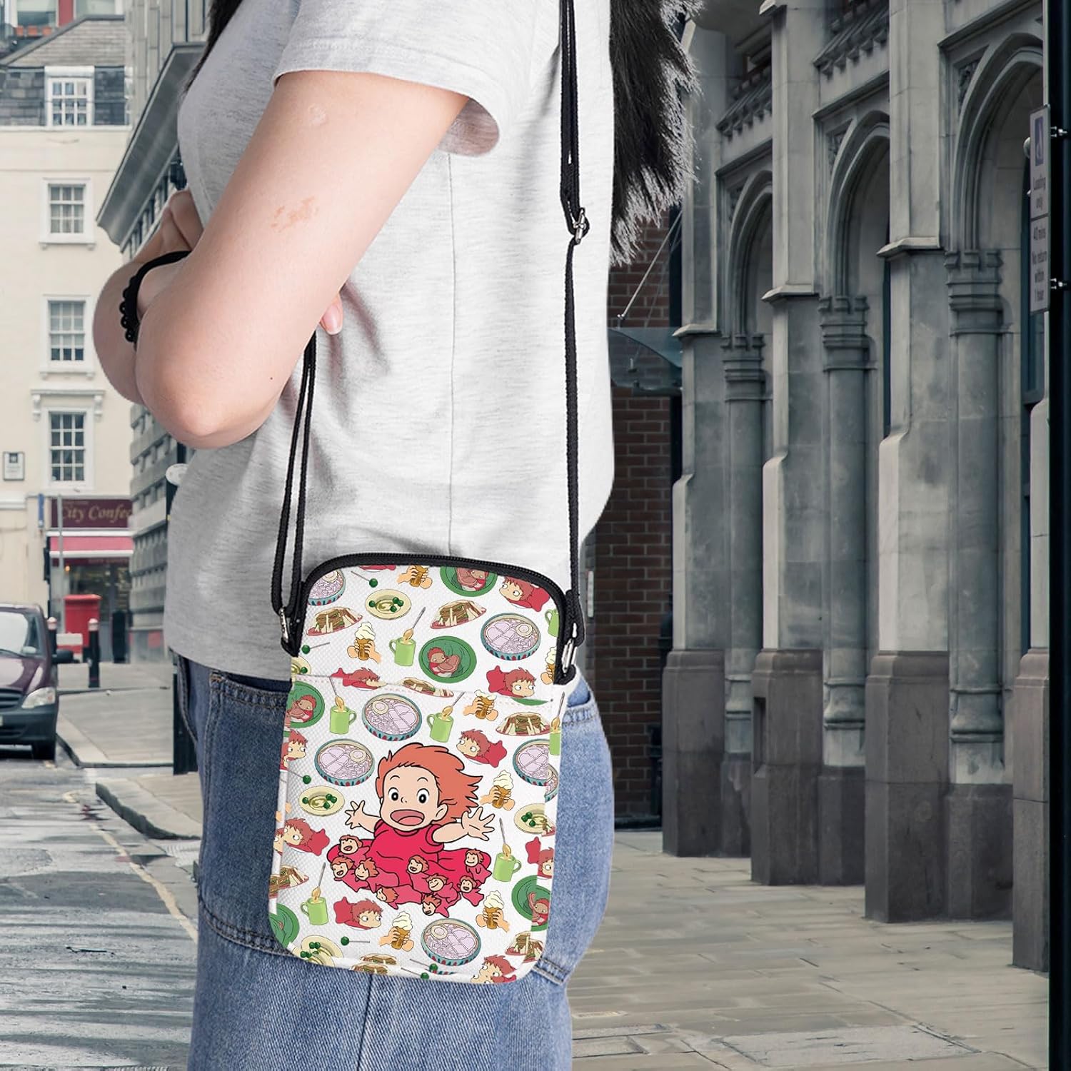 BWWKTOP Ponyo Anime Crossbody Bag Ponyo & Sosuke Gift Goldfish Princess Messenger Bag Kawaii Ponyo Merchandise - Image 3