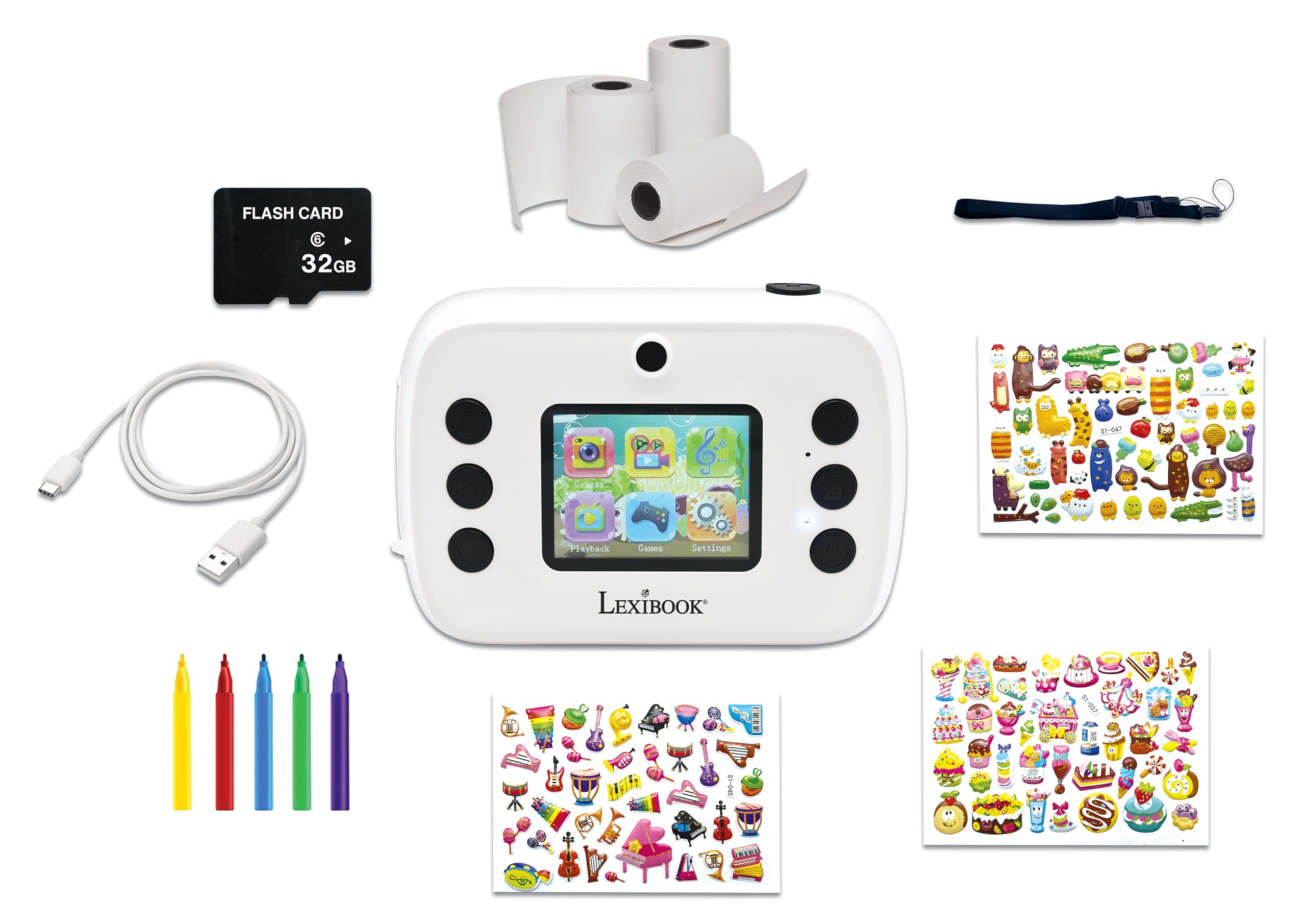 LexibookStarCAM Print, Camera Pack with Instant Printer, Photo and Video Function, 32GB SD Card and Photo Personalization kit Included, DJ150