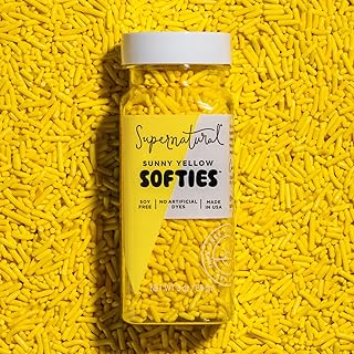 Sunny Yellow Softies Natural Sprinkles by Supernatural, Made in USA, No Artificial Dyes, Soy Free, Gluten Free, Vegan, 3oz
