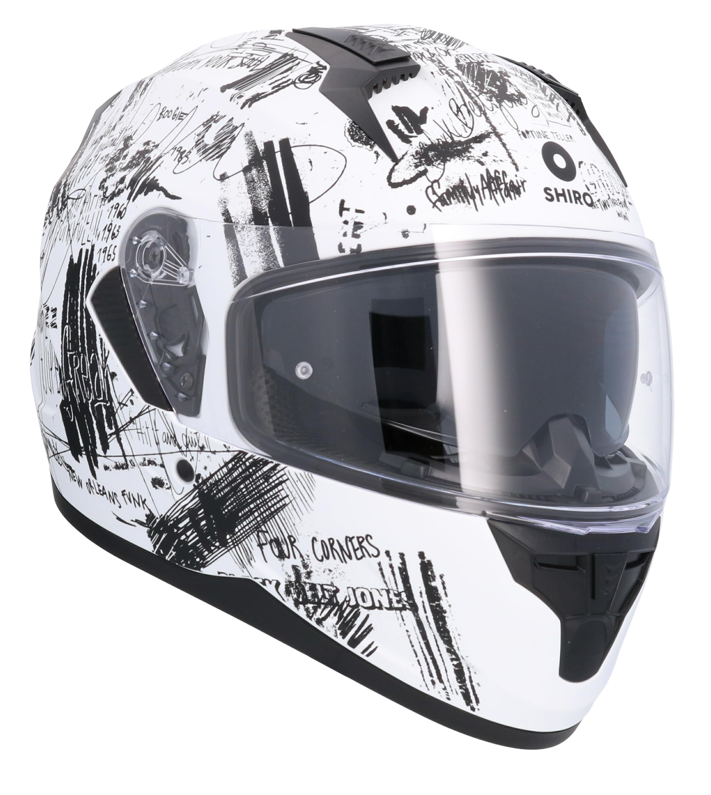Shiro HEMETS Casco Integral SH-667 FUNCKY Blanco con Gafas Solar (XL)