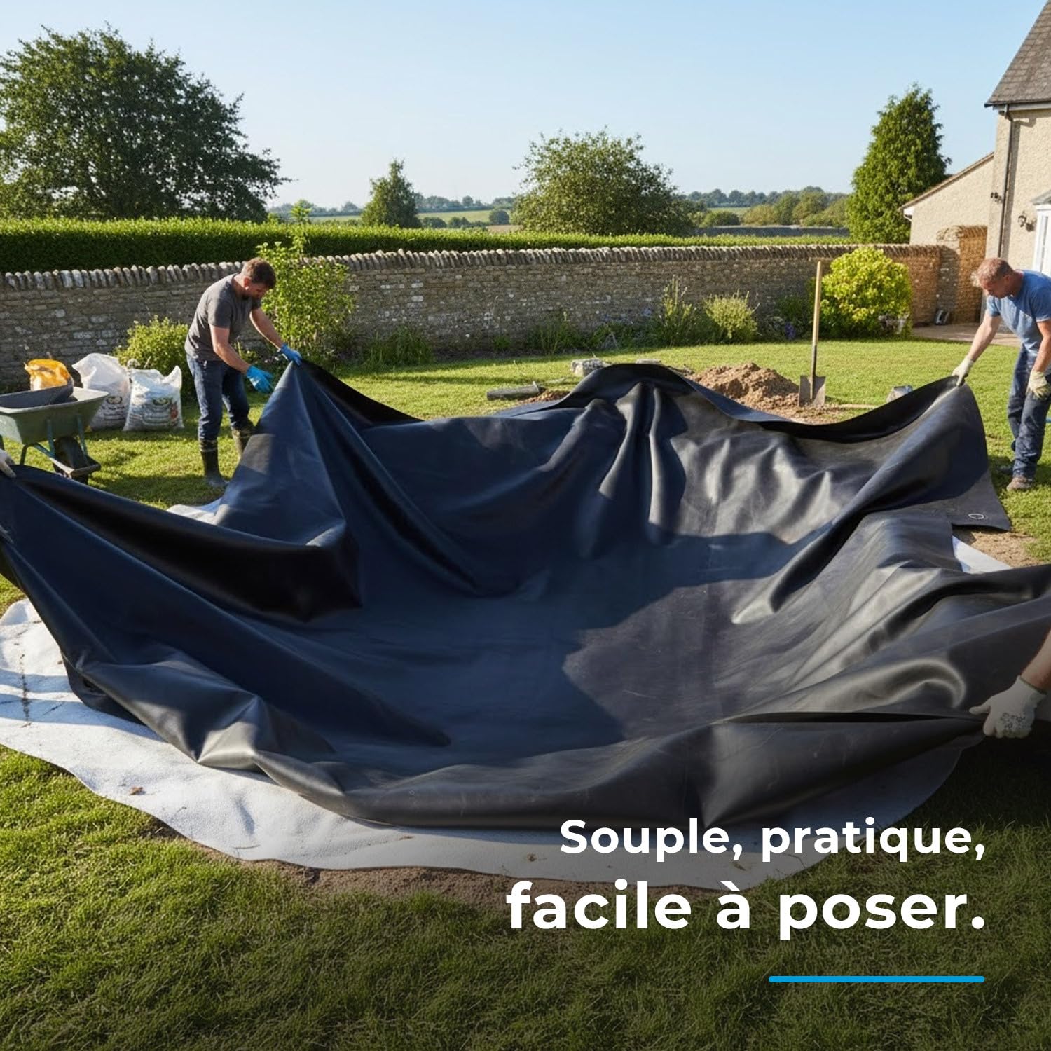 Jardiprotec - Lona EPDM (1 mm, 5,6 x 4 m, 22,4 m²)