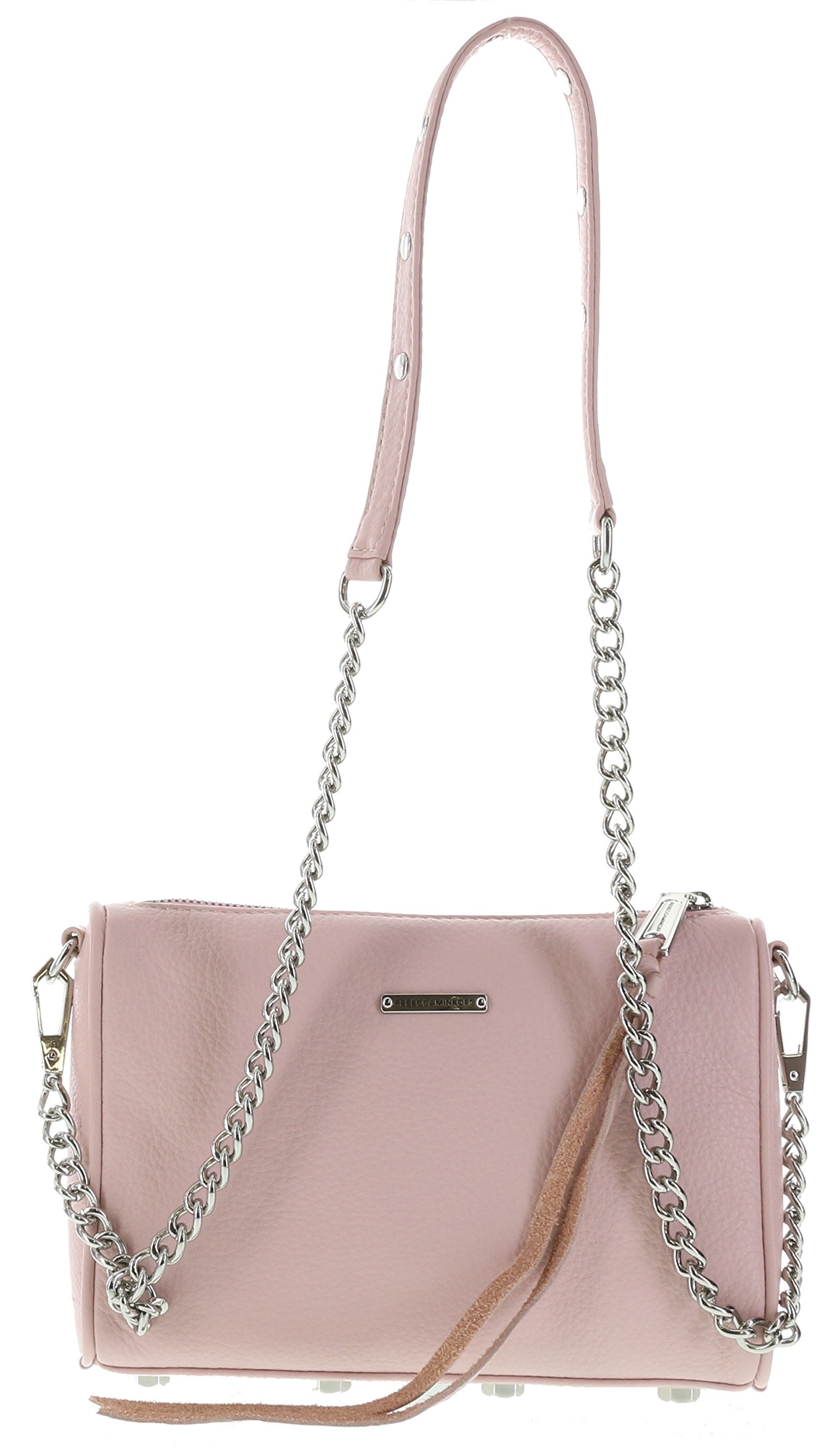 Rebecca Minkoff Mini Zip Leather Handbag Shoulder Bag Blush