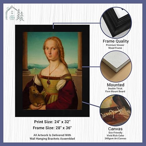 Vista 195 de Cabaña perdida de San Jorge y el dragón de Raphael Impresión en marco plano negro Reproducción de pintura de obras de arte fino Póster 2-San