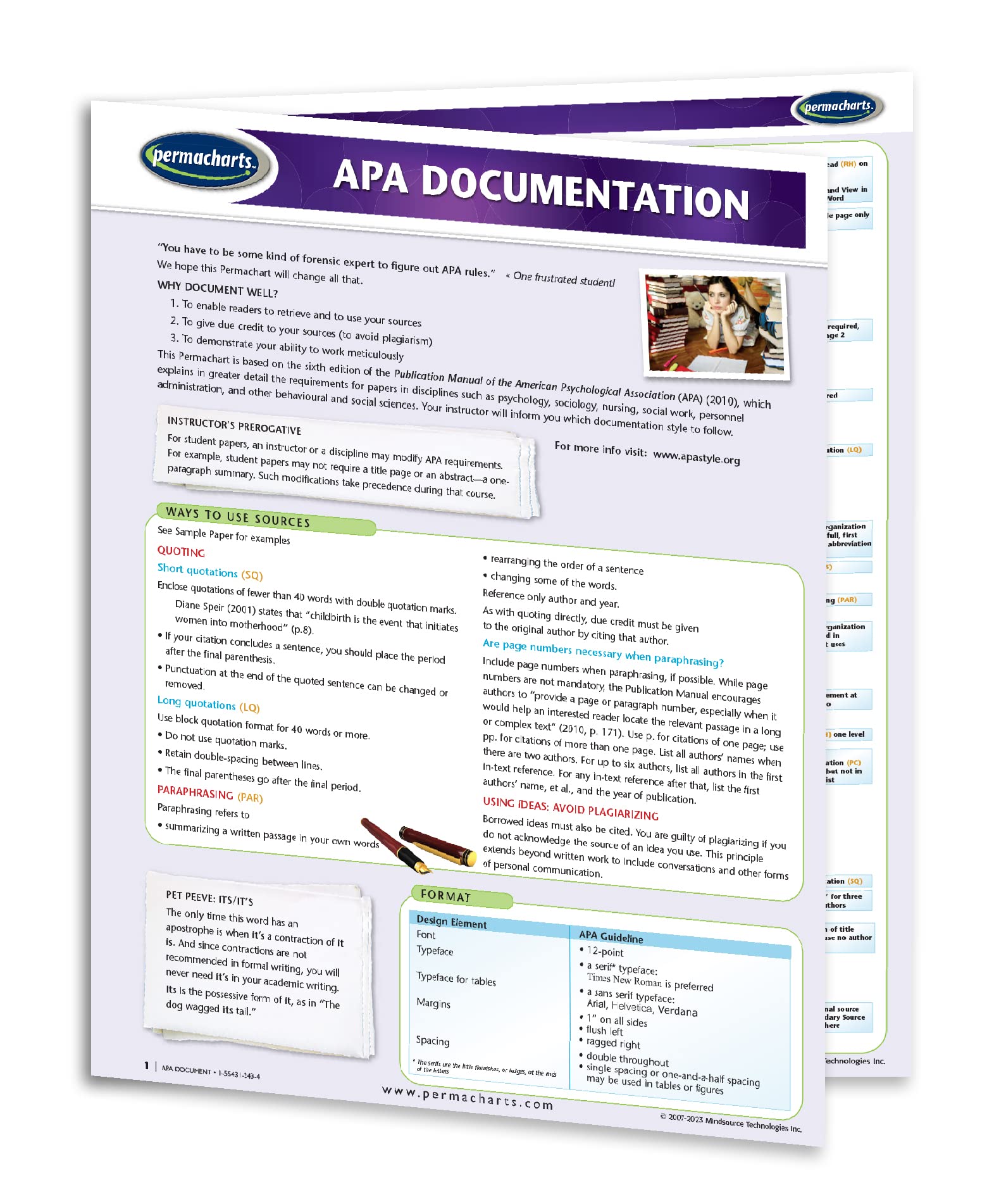 APA Documentation - Academic Quick Reference Guide by Permacharts