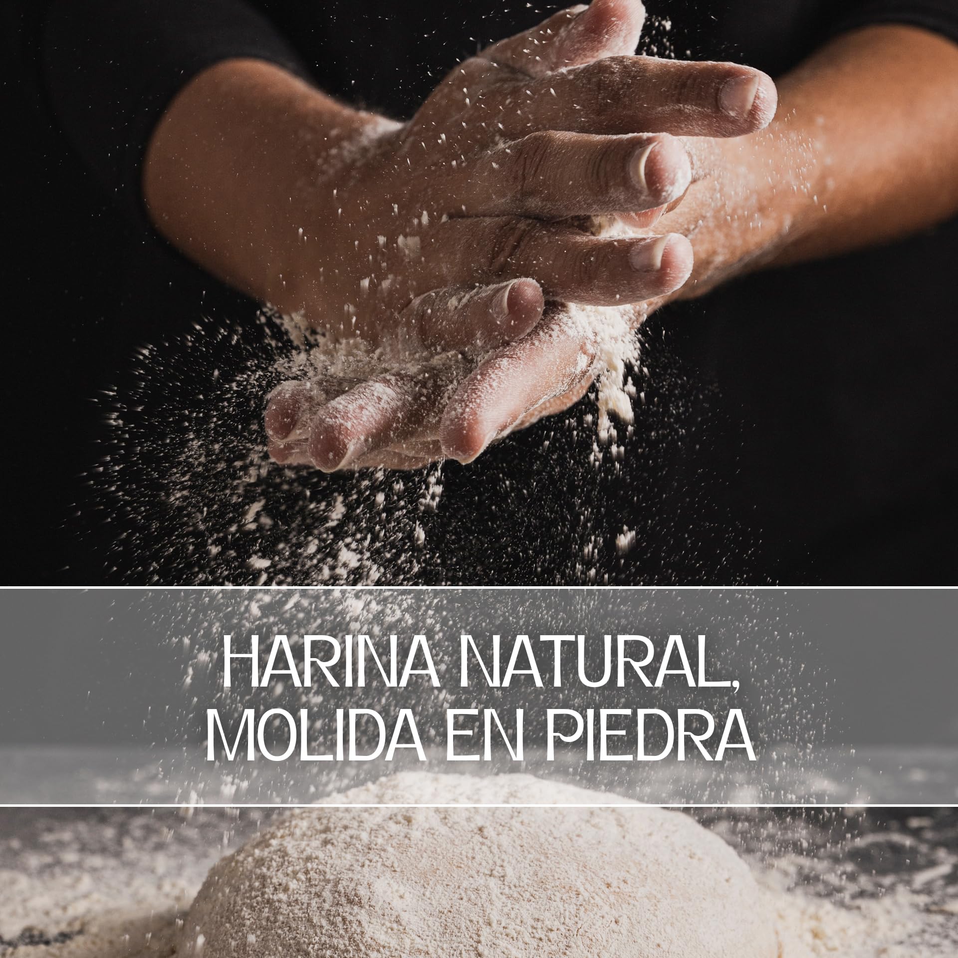 Harina de Trigo T.80 | Molida en Molino de Piedra | Fuerza Panadera W 200-250 | Especial para Pan y Pizza | Para Apasionados del Pan Artesanal | Ofrece Textura Delicada y un Sabor Profundo | 25kg
