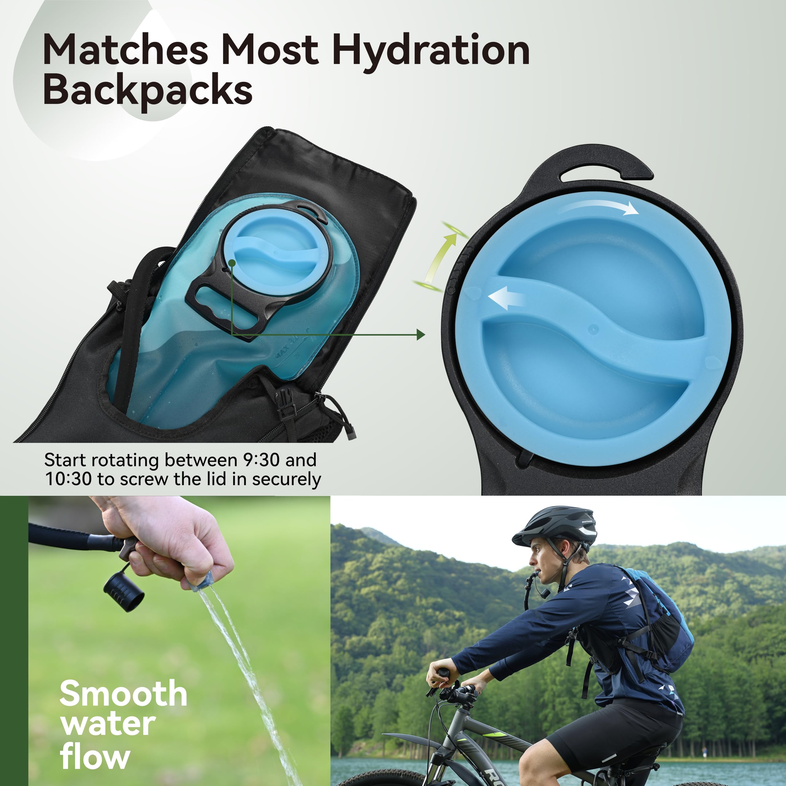 MARCHWAY Bolsa de hidratación de TPU de 2L/2.5L/3L, Bolsa de depósito de Agua Ultra Duradera con Tubo Aislado para Paquete de hidratación para Ciclismo, Senderismo, Correr, Escalada, Ciclismo