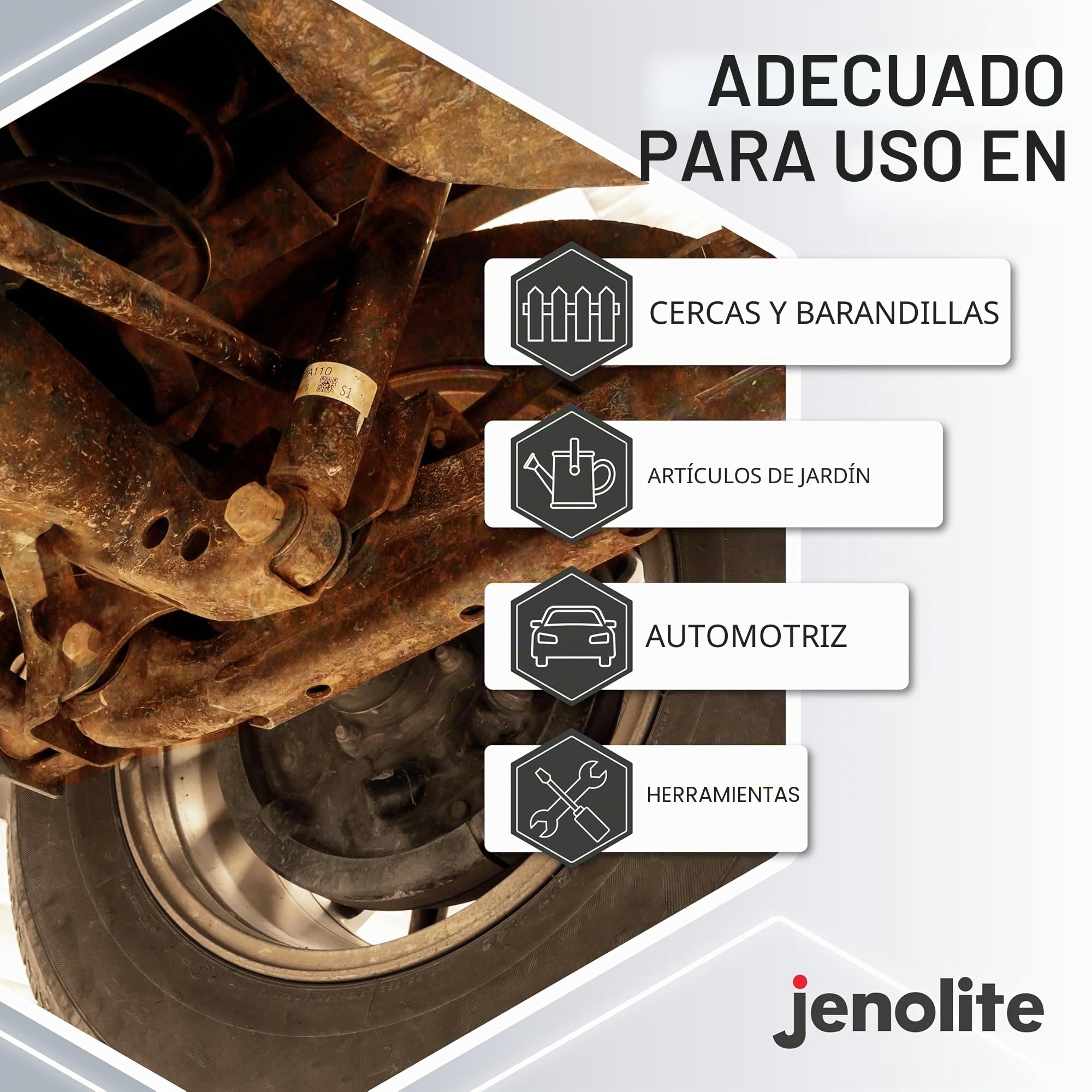 JENOLITE Convertidor de Óxido | 1 Litro | TRATAMIENTO DE ÓXIDO | Convertidor de óxido Ideal para Autos y Metal | Oxidado, Convertidor e Imprimación | Fórmula a base de agua transformidor de oxido