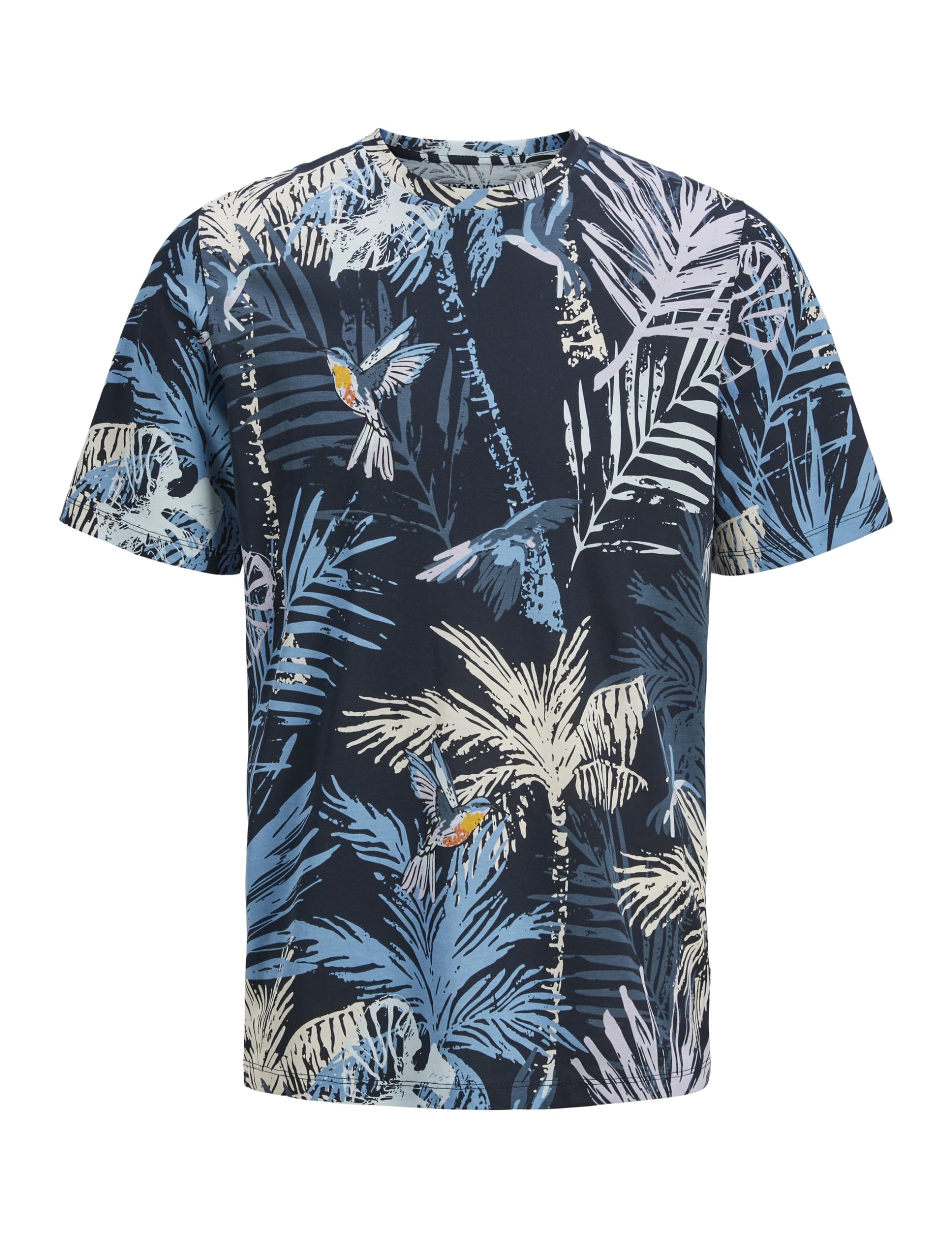 JACK & JONES Men's Jjhawaii AOP Tee SS Crew Neck, Sky Captain, XXL