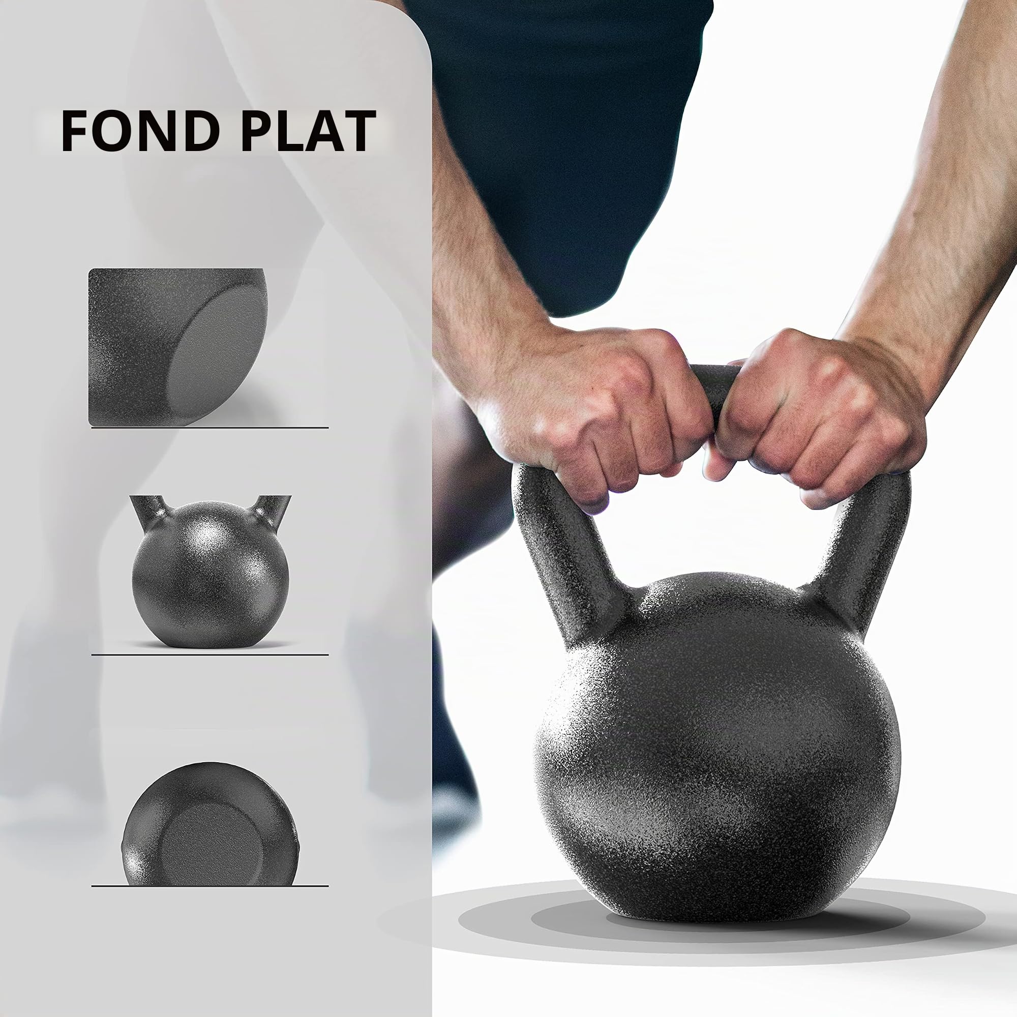 PROIRON Casting en Fonte Kettlebell Poids pour Home Gym Fitness et Musculation 20kg