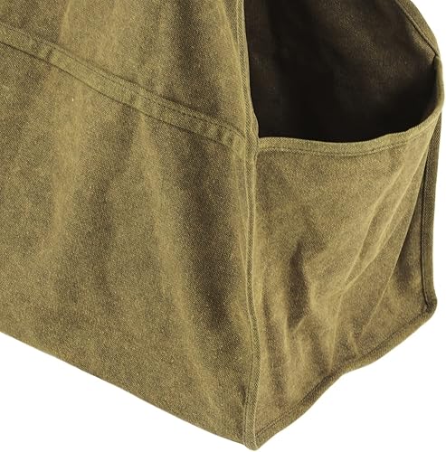 Miniatura 7 de belupai Bolsa de lona encerada para leña, bolsa grande de leña para chimenea, accesorios para estufa de leña, resistente a los arañazos, bolsa de