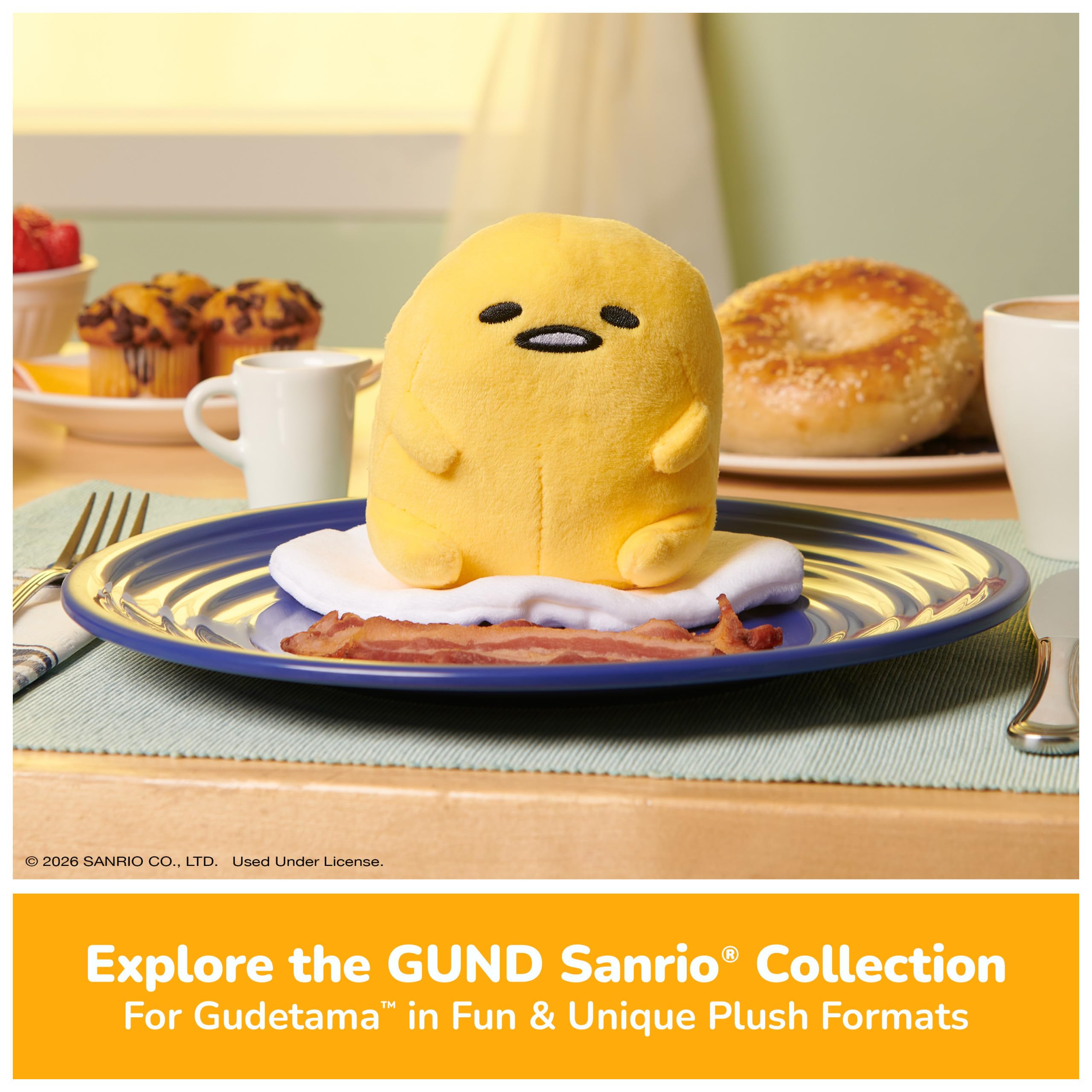 GUND Salsa de soja Gudetama de felpa de 5 pulgadas