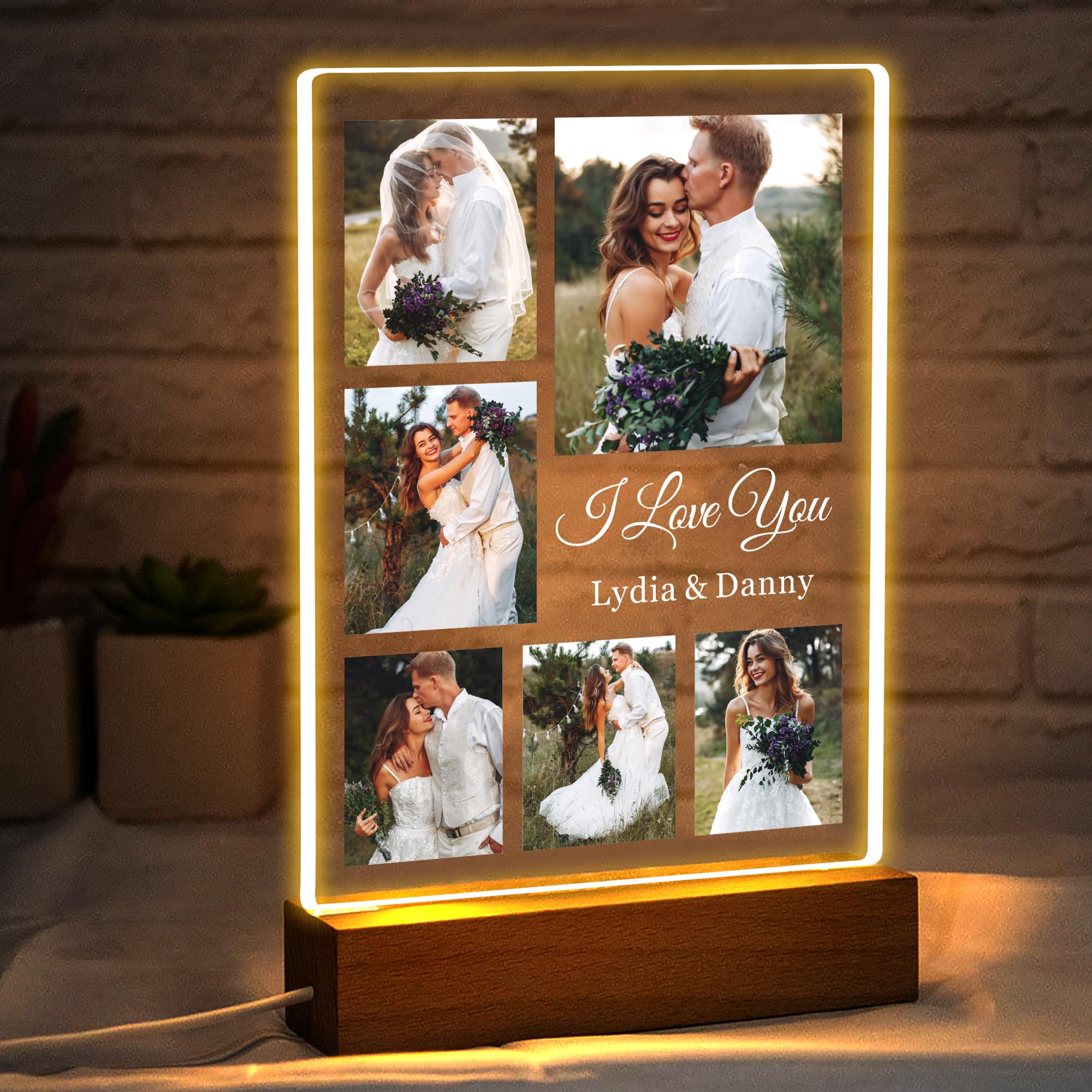 Personalised Gifts for Women Men Valentines Gifts for Him Her Photo Gifts Night Lights Picture Frame Personalised Valentines Day Gifts for Girlfriend (Portrait-6 Photo)