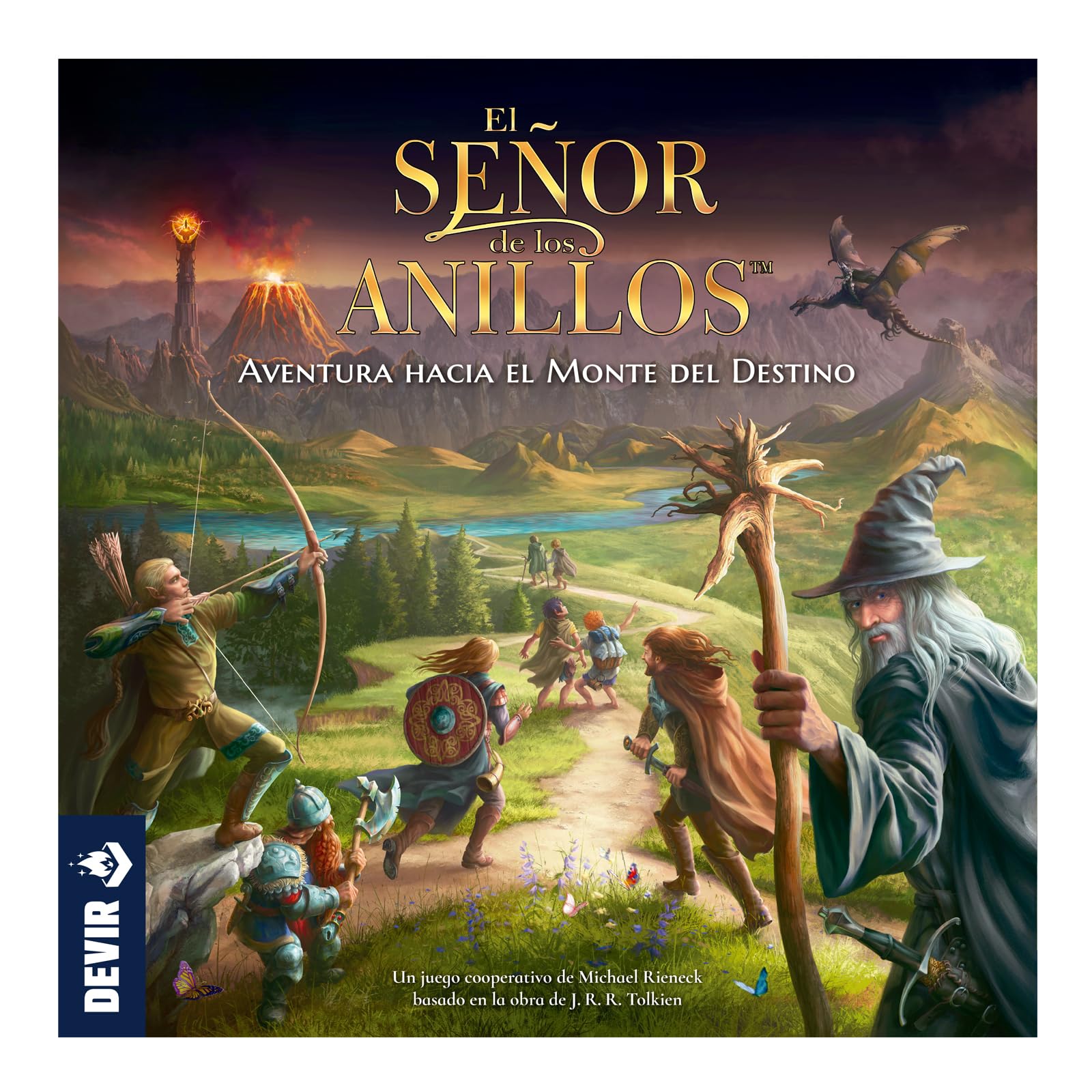 Devir El Señor De Los Anillos Aventura hacia El Monte del Destino Juego de Mesa Cooperativo, Juego de Mesa Solitario, Juego LOTR, Juego de la Terra Media (BGNUNSP)