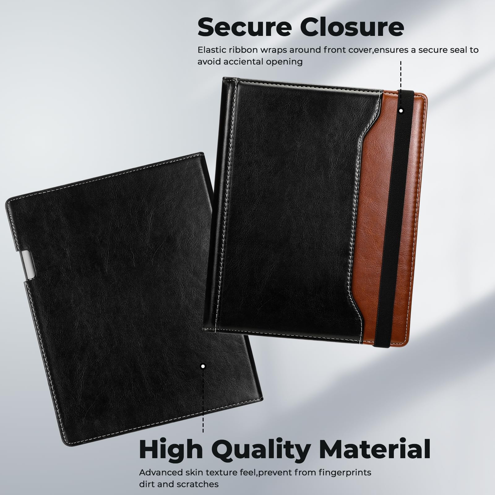 E NET-CASE Custodia per tablet Remarkable Paper Pro da 11,8 pollici (2024) – Design portatile aziendale in pelle PU aggiornata per carta digitale Remarkable Paper Pro con portapenne (nero vs marrone)