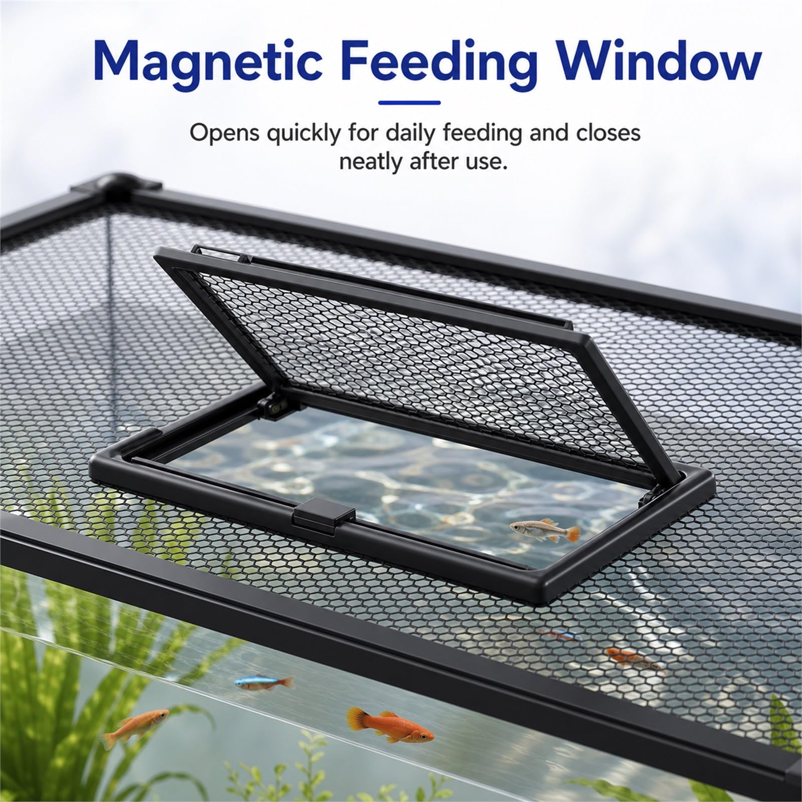 Aquarium Abdecknetz Magnetisch,Magnetische Aquarium-Anti-Sprung-Abdeckung,Aquarium-Abdecknetz,Nicht Leicht Verformbar,Geeignet FüR Alle Arten Von Landbecken Und Aquarien