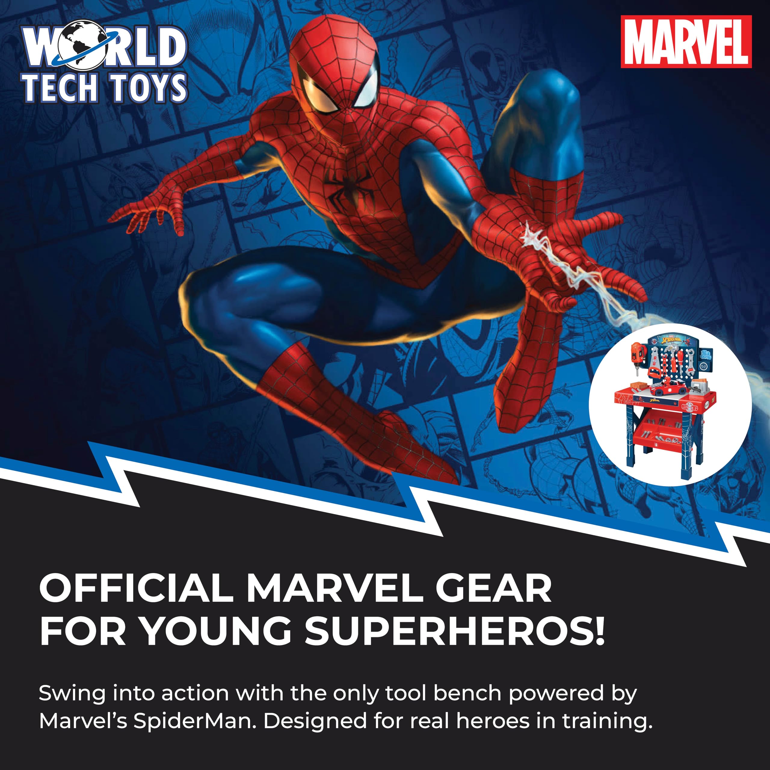 Amazon.com: Marvel Spider-Man Bench Set – Spiderman Kids Tool Set
