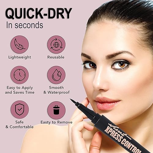 Miniatura 5 de Secret Xpress Control Lápiz delineador de ojos negro líquido impermeable mate de larga duración maquillaje profesional