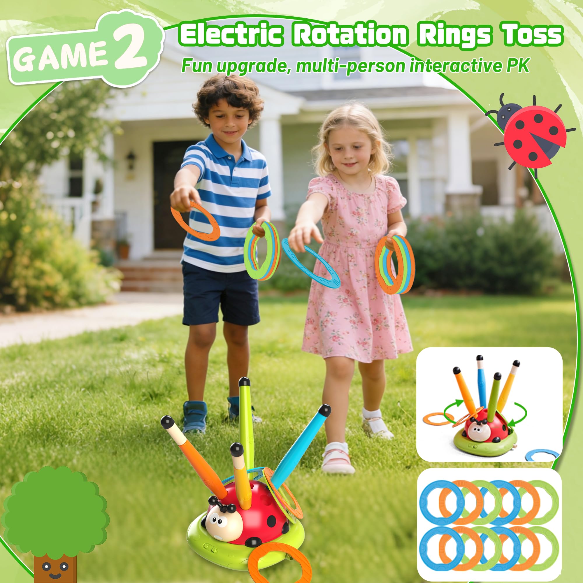 Amazon.com: 5 in 1 Musical Jump, Bean Bag Toss Ring Game, Baseball