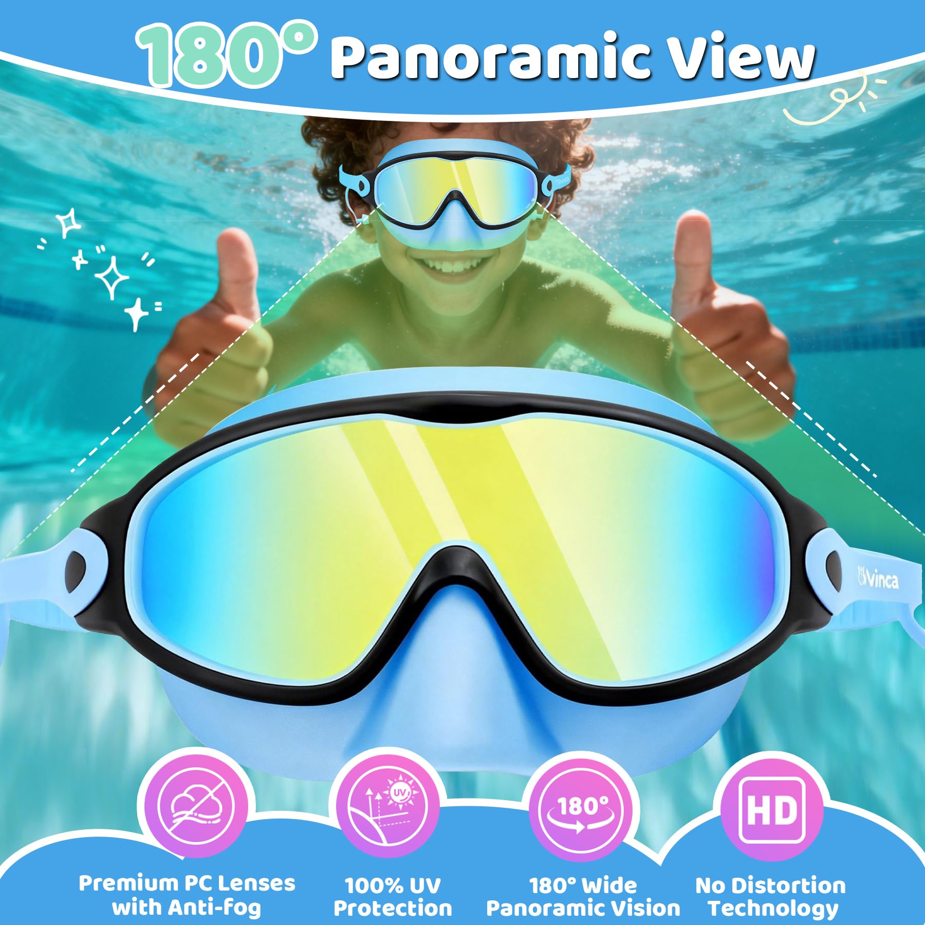 Vvinca Lunettes de natation pour enfants US320
