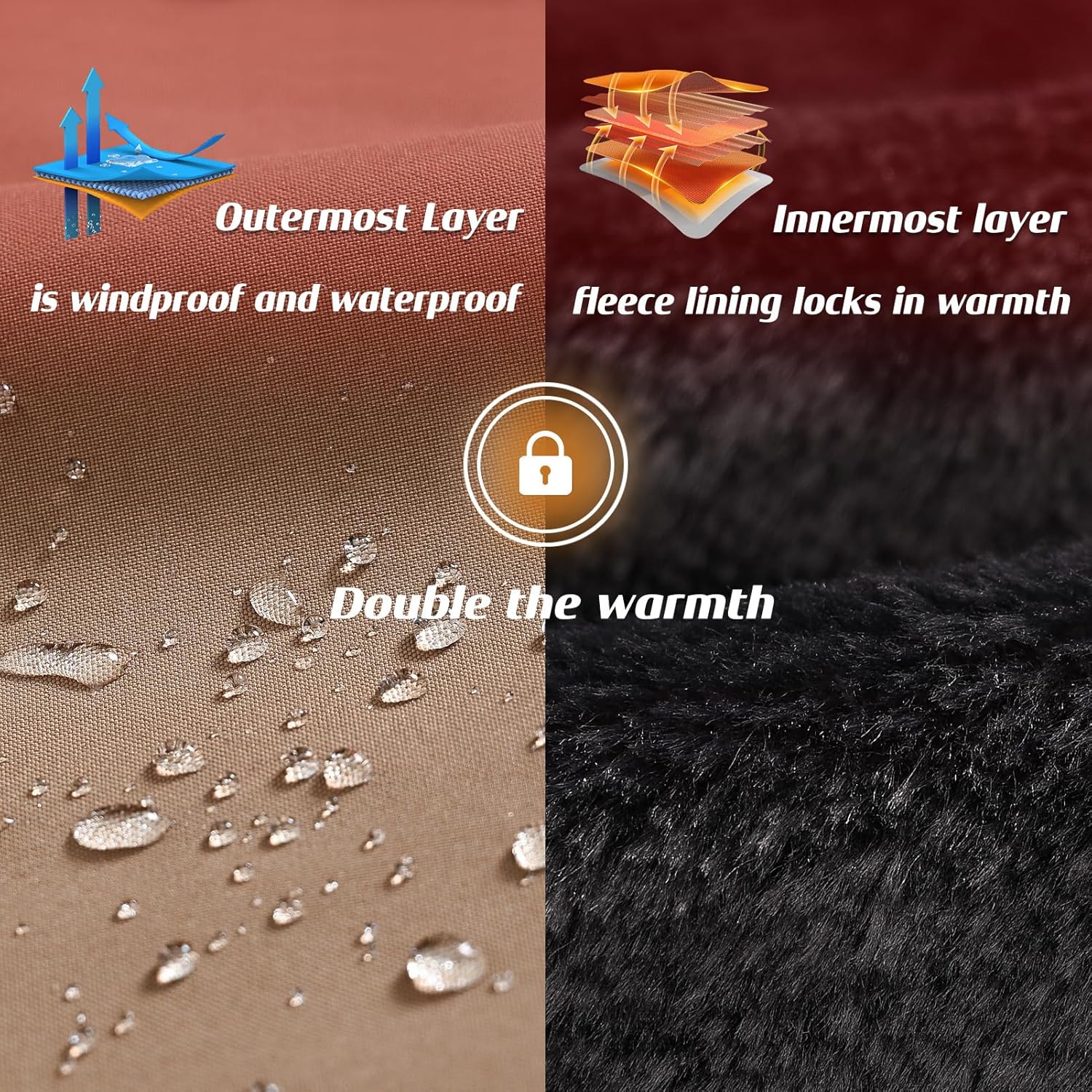 Mens Skiing Jackets Winter Waterproof Snow Jackets Fleece Lined Insulated Heavy Parka Jackets Coats with Hoode - Image 4