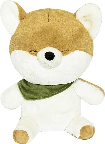 FRANKIEZHOU Peluche Shiba Inu, animal de peluche de 10 pulgadas, marrón claro, juguete suave para niños, perro de peluche, almohada de abrazo,