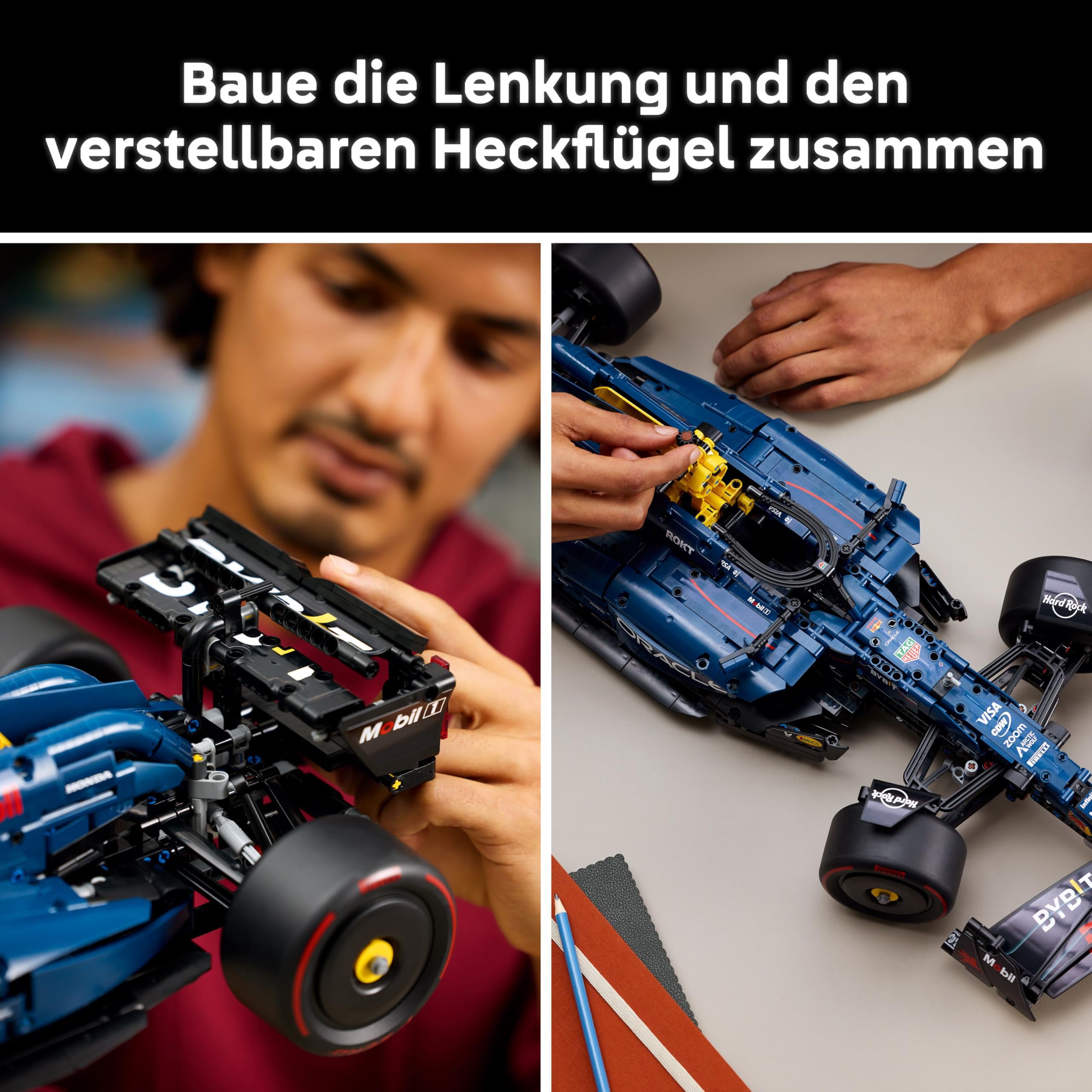 LEGO Technic Oracle Red Bull Racing RB20 F1 Rennauto Modell - Formel 1 Bauset zum Sammeln - V6-Motor, Getriebe, Lenkung & DRS im Maßstab 1:8 - Geschenkidee für Erwachsene & Teenager 42206