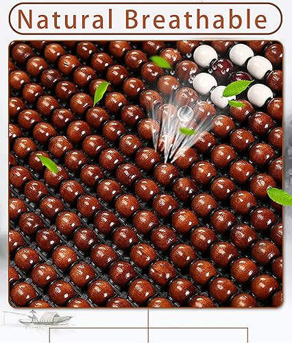 Miniatura 6 de INCH EMPIRE Summer Cool - 678 piezas de cuentas de arce natural para asiento de automóvil, silla de oficina o hogar, cojín cuadrado transpirable