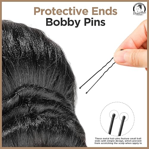 Miniatura 5 de Teenitor Coletero tipo Dona, Creador de Moño, Negro (Extragrande, Grande, Mediano y Pequeño)