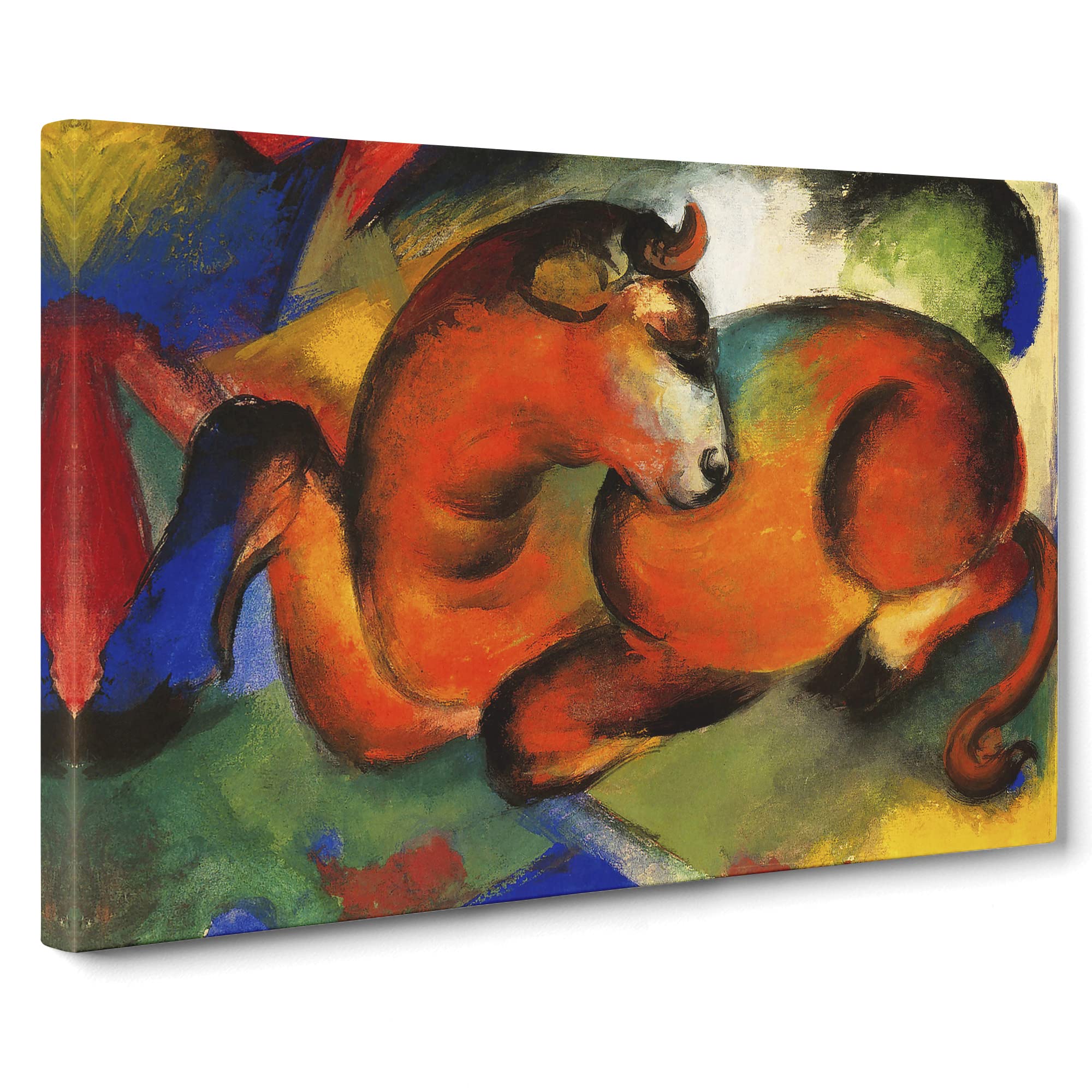 Franz Marc The Red Bull Canvas Print, Mixed, 25L x 50W cm