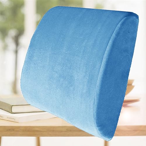 Miniatura 5 de Bookishbunny 2 piezas de espuma viscoelástica de alta resistencia para asiento de cintura, cojín de apoyo lumbar para coche, oficina, hogar (azul